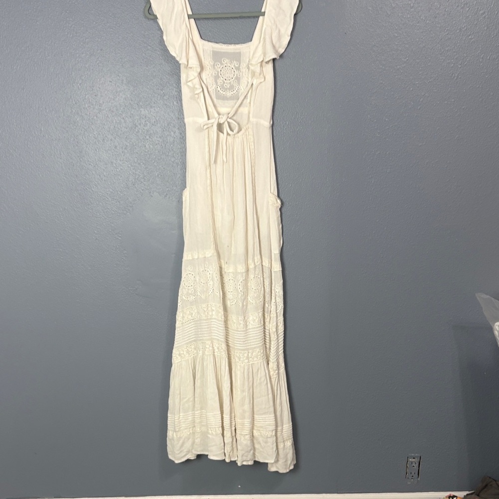 Spell Bohemian White Crochet Maxi Dress - Picture 3 of 7